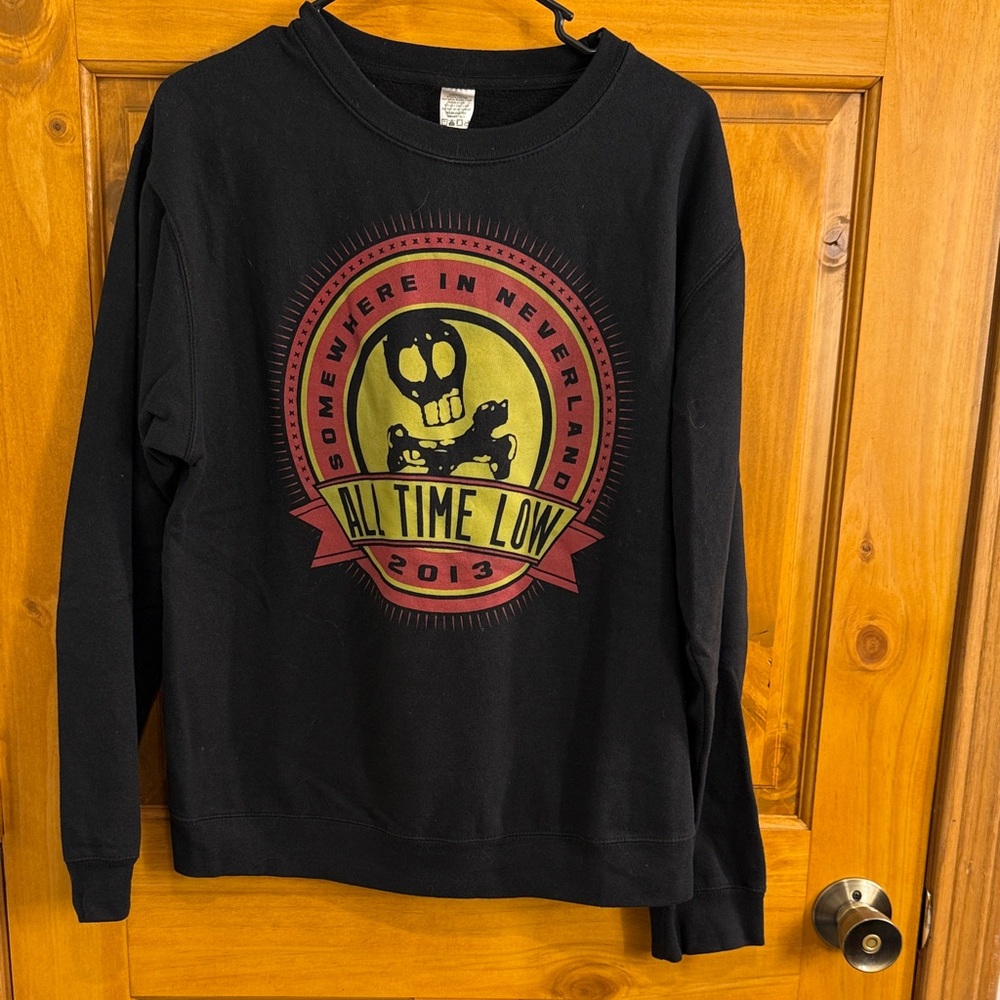 NWOT-All Time Low Concert Sweatshirt- Black Graphic with Skull Design